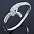 Clear Austrian Crystal Snake Bangle Bracelet In Rhodium Plaiting - 19cm L - view 9