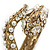 Vintage Inspired Imitation Pearl, Austrian Crystal Snake Hinged Bangle In Gold Tone - 19cm L - view 6