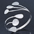 Polished Silver Tone 'Teardrops' Upper Arm, Armlet Bracelet - Adjustable - view 3