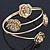 Gold Plated Crystal Floral Upper Arm Bracelet - Adjustable - view 8
