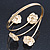 Gold Plated Crystal Floral Upper Arm Bracelet - Adjustable - view 10
