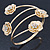 Gold Plated Crystal Floral Upper Arm Bracelet - Adjustable - view 12