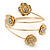 Gold Plated Crystal Floral Upper Arm Bracelet - Adjustable - view 5