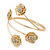 Gold Plated Crystal Floral Upper Arm Bracelet - Adjustable - view 6