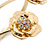 Gold Plated Crystal Floral Upper Arm Bracelet - Adjustable - view 4