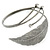 Vintage Inspired Hammered, Crystal Leaf Upper Arm, Armlet Bracelet In Antique Silver Tone - Adjustable - view 20