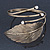 Vintage Inspired Hammered, Crystal Leaf Upper Arm, Armlet Bracelet In Antique Gold Tone - Adjustable - view 13