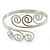 Greek Style Twirl Upper Arm, Armlet Bracelet In Silver Plating - Adjustable - view 8
