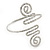 Greek Style Hammered Swirl Upper Arm, Armlet Bracelet In Sivler Plating - Adjustable - view 4