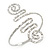 Greek Style Hammered Swirl Upper Arm, Armlet Bracelet In Sivler Plating - Adjustable - view 5