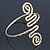 Greek Style Hammered Swirl Upper Arm, Armlet Bracelet In Gold Plating - Adjustable - view 6