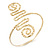 Greek Style Hammered Swirl Upper Arm, Armlet Bracelet In Gold Plating - Adjustable - view 10