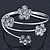 Silver Plated Crystal Daisy Upper Arm, Armlet Bracelet - Adjustable - view 2