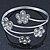 Silver Plated Crystal Daisy Upper Arm, Armlet Bracelet - Adjustable - view 8