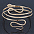 Gold Plated Hammered Snake Upper Arm, Armlet Bracelet - up to 27cm upper arm - view 8