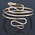 Gold Plated Hammered Snake Upper Arm, Armlet Bracelet - up to 27cm upper arm - view 3