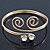 Gold Plated Small Swirls Crystal Upper Arm Bracelet - Adjustable - view 8