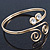 Gold Plated Small Swirls Crystal Upper Arm Bracelet - Adjustable - view 5
