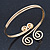 Gold Plated Small Swirls Crystal Upper Arm Bracelet - Adjustable - view 7