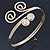 Gold Plated Small Swirls Crystal Upper Arm Bracelet - Adjustable - view 4