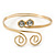 Gold Plated Small Swirls Crystal Upper Arm Bracelet - Adjustable - view 9