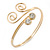 Gold Plated Small Swirls Crystal Upper Arm Bracelet - Adjustable - view 10