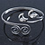 Silver Plated 'Swirl And Crystal Crescent' Upper Arm Bracelet - Adjustable - view 3