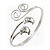 Silver Plated 'Swirl And Crystal Crescent' Upper Arm Bracelet - Adjustable - view 5