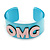 Light Blue/ Pale Pink 'OMG' Acrylic Cuff Bracelet Bangle (Kids/ Teen Size) - 16cm L - view 5