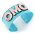 Light Blue/ Pale Pink 'OMG' Acrylic Cuff Bracelet Bangle (Kids/ Teen Size) - 16cm L - view 6