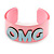 Light Pink/ Pale Blue 'OMG' Acrylic Cuff Bracelet Bangle (Kids/ Teen Size) - 16cm L - view 5