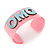 Light Pink/ Pale Blue 'OMG' Acrylic Cuff Bracelet Bangle (Kids/ Teen Size) - 16cm L - view 6
