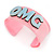 Light Pink/ Pale Blue 'OMG' Acrylic Cuff Bracelet Bangle (Kids/ Teen Size) - 16cm L - view 2