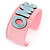Light Pink/ Pale Blue 'OMG' Acrylic Cuff Bracelet Bangle (Kids/ Teen Size) - 16cm L - view 3