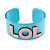 Light Blue/ Pale Pink 'LOL' Acrylic Cuff Bracelet Bangle (Kids/ Teen Size) - 16cm L - view 5