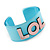 Light Blue/ Pale Pink 'LOL' Acrylic Cuff Bracelet Bangle (Kids/ Teen Size) - 16cm L - view 6