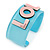 Light Blue/ Pale Pink 'LOL' Acrylic Cuff Bracelet Bangle (Kids/ Teen Size) - 16cm L - view 3