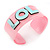 Light Pink/ Pale Blue 'LOL' Acrylic Cuff Bracelet Bangle (Kids/ Teen Size) - 16cm L - view 2