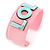 Light Pink/ Pale Blue 'LOL' Acrylic Cuff Bracelet Bangle (Kids/ Teen Size) - 16cm L - view 3