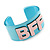Light Blue/ Pale Pink 'BFF' Acrylic Cuff Bracelet Bangle (Kids/ Teen Size) - 16cm L - view 6