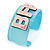 Light Blue/ Pale Pink 'BFF' Acrylic Cuff Bracelet Bangle (Kids/ Teen Size) - 16cm L - view 3