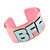 Light Pink/ Pale Blue 'BFF' Acrylic Cuff Bracelet Bangle (Kids/ Teen Size) - 16cm L - view 5