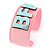 Light Pink/ Pale Blue 'BFF' Acrylic Cuff Bracelet Bangle (Kids/ Teen Size) - 16cm L - view 2