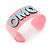 Light Pink/ Pale Blue 'OMG' Acrylic Cuff Bracelet Bangle (Adult Size) - 19cm L - view 5