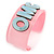 Light Pink/ Pale Blue 'OMG' Acrylic Cuff Bracelet Bangle (Adult Size) - 19cm L - view 3