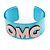 Light Blue/ Pale Pink 'OMG' Acrylic Cuff Bracelet Bangle (Adult Size) - 19cm L - view 5