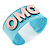Light Blue/ Pale Pink 'OMG' Acrylic Cuff Bracelet Bangle (Adult Size) - 19cm L - view 2