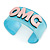 Light Blue/ Pale Pink 'OMG' Acrylic Cuff Bracelet Bangle (Adult Size) - 19cm L - view 6