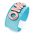 Light Blue/ Pale Pink 'OMG' Acrylic Cuff Bracelet Bangle (Adult Size) - 19cm L - view 3