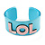 Light Blue/ Pale Pink 'LOL' Acrylic Cuff Bracelet Bangle (Adult Size) - 19cm - view 6